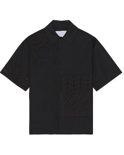 JUNGLES JUNGLES Lace Button Up Shirt - Black