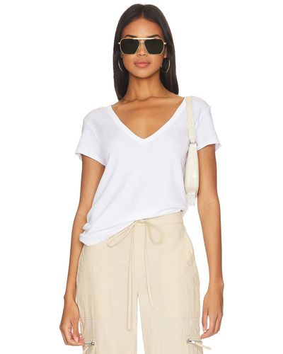 Enza Costa Perfect V Neck Top - ホワイト