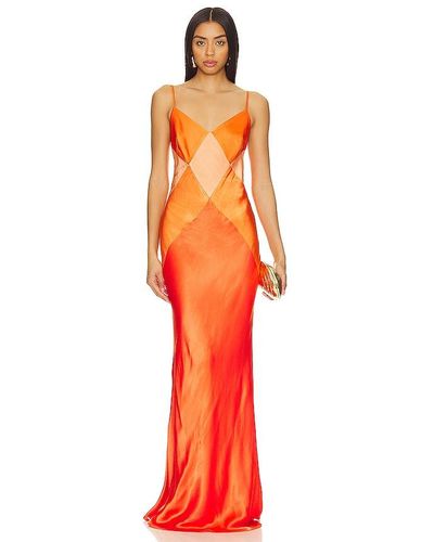Shona Joy Mia Spliced Maxi Dress - Orange