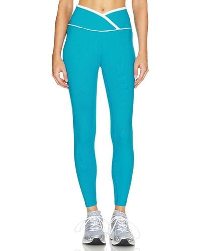 Year Of Ours Ribbed Two Tone Veronica Legging - Blue