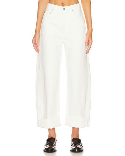 Citizens of Humanity Ayla Baggy Cuffed Crop - White