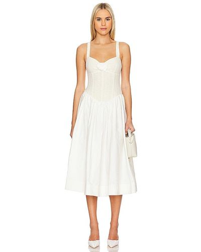 For Love & Lemons Billie Midi Dress - White