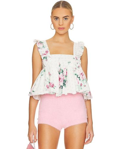 Selkie X revolve the ruffle apron top - Rosa