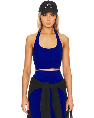 Beyond Yoga Spacedye Well Rounded Cropped Halter Tank - Blue