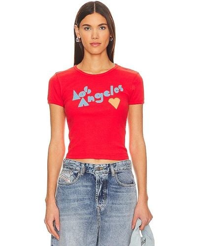 Mother T-SHIRT RINGER ITTY BITTY - Rouge