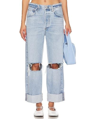 Citizens of Humanity Ayla Baggy Cuffed Crop - Blue