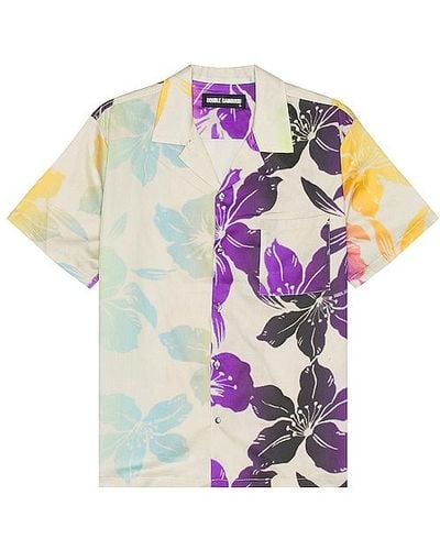 DOUBLE RAINBOUU Short Sleeve Hawaiian Shirt - Pink