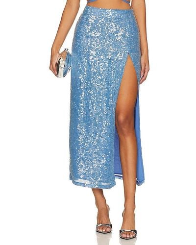 LAPOINTE Sequin skirt - Azul