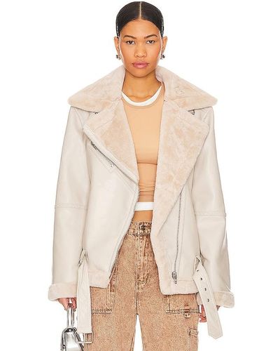 Blank NYC Long Moto Jacket - Natural