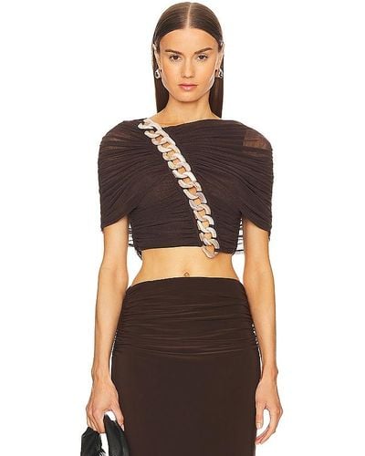 L'academie By marianna fria cropped top - Negro