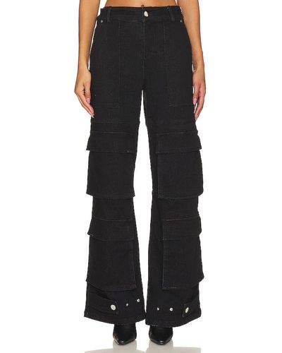 h:ours Pamela Oversized Cargo Pants - Black