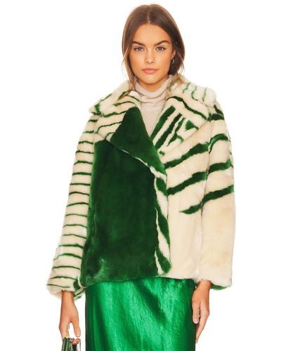 Jakke Rita Faux Fur Coat - Green
