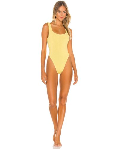 Hunza G Classic Square Neck One Piece - Yellow