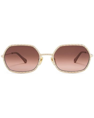 Chloé Scalloped Oval Sunglasses - メタリック