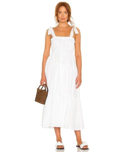 Faithfull The Brand Bellamy Midi Dress - White