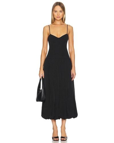 Shona Joy Vento Bustier Bubble Midi Dress - Black