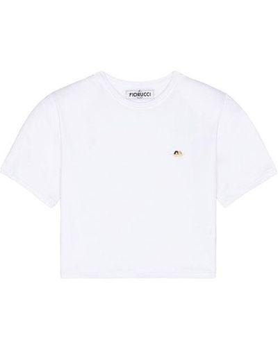 Fiorucci Angel Patch Padded Cropped T-shirt - White