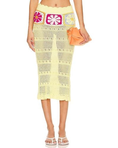 Lovers + Friends Florence Midi Skirt - Yellow