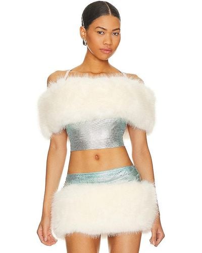 Poster Girl Bonny Fur Top - Bleu