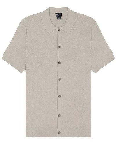 Club Monaco Short Sleeve Micro Boucle Shirt - Multicolour