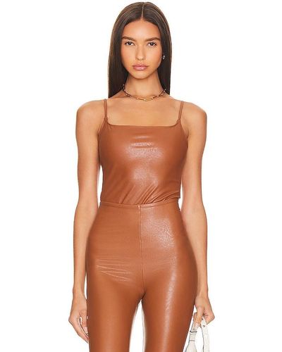 Commando Faux Patent Leather Cami Bodysuit in Pink