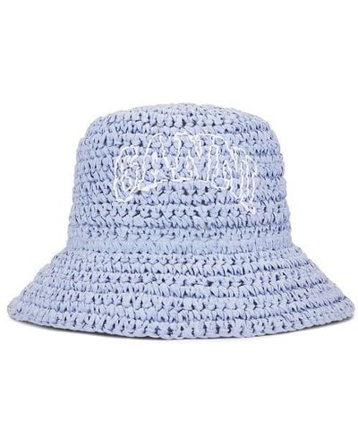 Ganni Summer Straw Hat - Blue