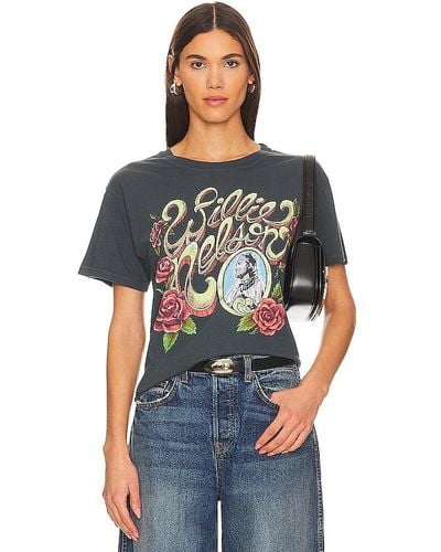 Daydreamer BOYFRIEND-SHIRT WILLIE NELSON ROSE FRAME - Schwarz