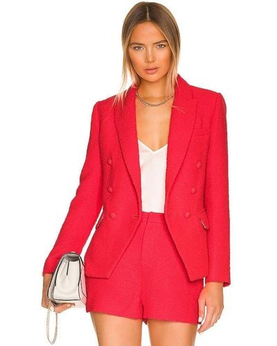 L'Agence Kenzie Double Breasted Blazer - Red