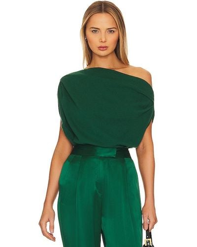 The Sei Asymmetric Drape Sweater - Green