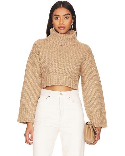 Lovers + Friends Feya Cropped Pullover - Natural