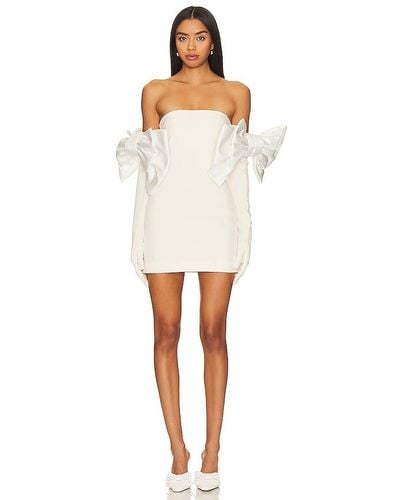 Miscreants Crepe Cupid Dress With Bows - White