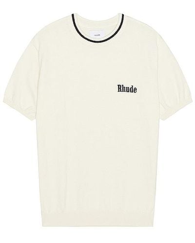 Rhude Logo Knit Tee - White