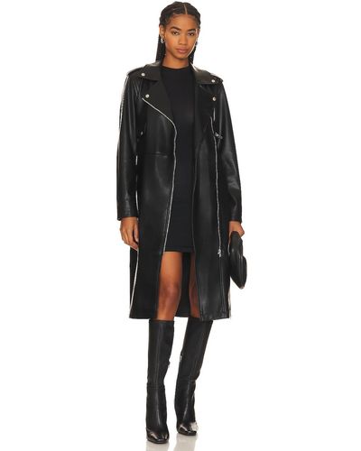 Steve Madden Kenna Faux Leather Coat - ブラック