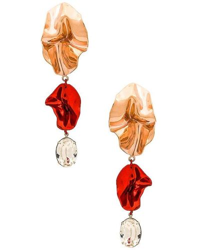 Sterling King Cindy crystal drop earrings - Rojo