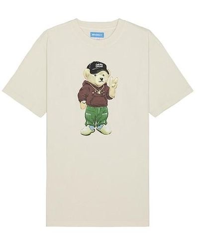 Market Peace Bear T-shirt - White