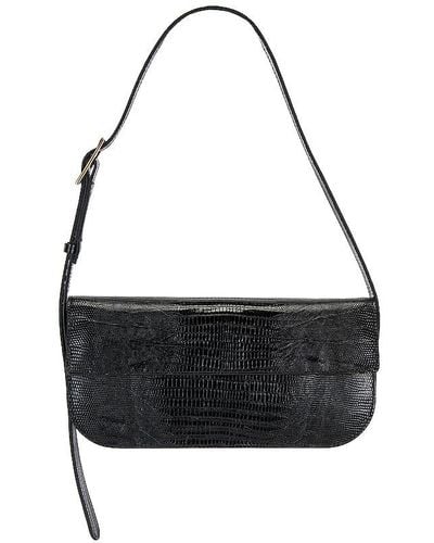 Flattered Lillie Lizard Shoulder Bag - Black