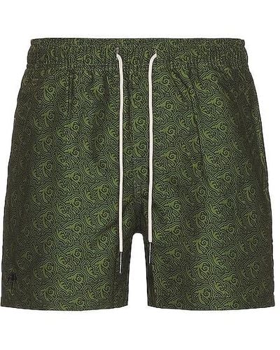 Oas Green Squiggle Swim Shorts
