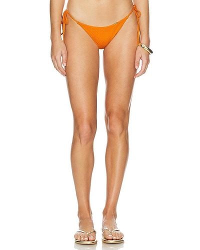 Luli Fama Wavy Baby Ruched Bikini Bottom - Orange