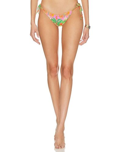 Luli Fama Palm Breeze Wavy Luxe Stitch Bikini Bottom - Multicolor