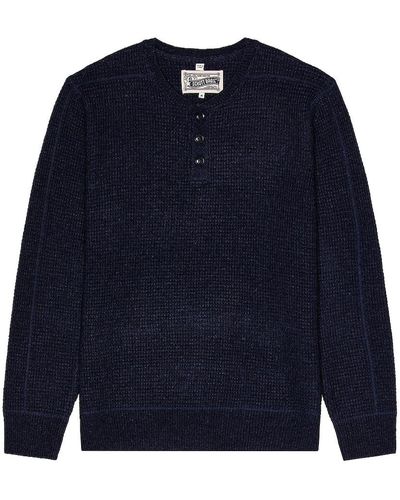 Schott Nyc Henley セーター - ブルー
