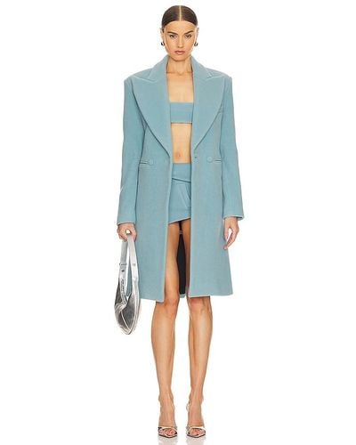 LAQUAN SMITH Oversized Double Faced Wool Coat - Blue
