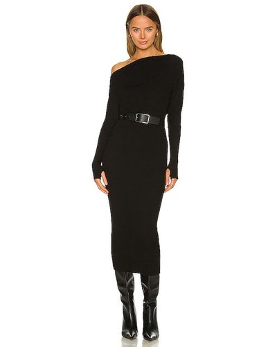 Enza Costa Jumper Knit Slouch Dress - Black