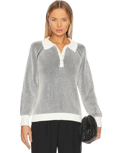 525 Plaited Johnny Collar Pullover Sweater - グレー