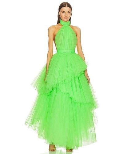 Bronx and Banco Anna Halterneck Tiered Gown - Green