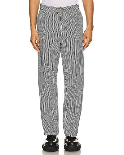Nudie Jeans Tuff Tony Hickory Trousers - Grey