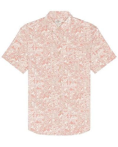 Faherty Short Sleeve Stretch Playa Shirt - Pink