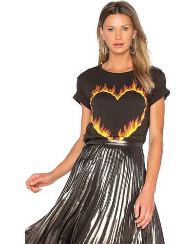 Lauren Moshi Croft Fire Heart Tシャツ - ブラック