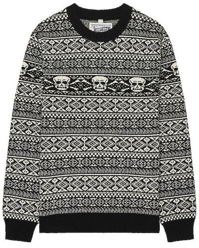 Schott Nyc Fairisle Skull Jumper - Black