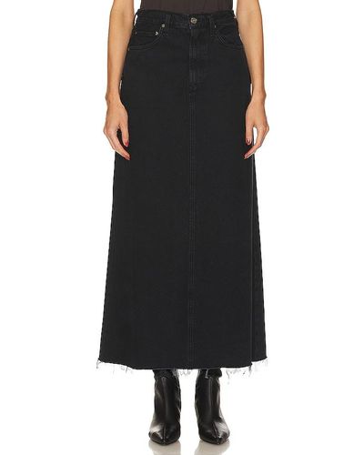 Agolde Hilla Long Line Skirt - Black