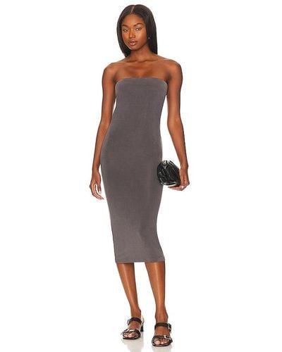 St. Agni Strapless Jersey Midi Dress In Charcoal. Size Xs. - Multicolour